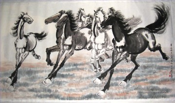  ancien - Xu Beihong running horses 2 old China ink